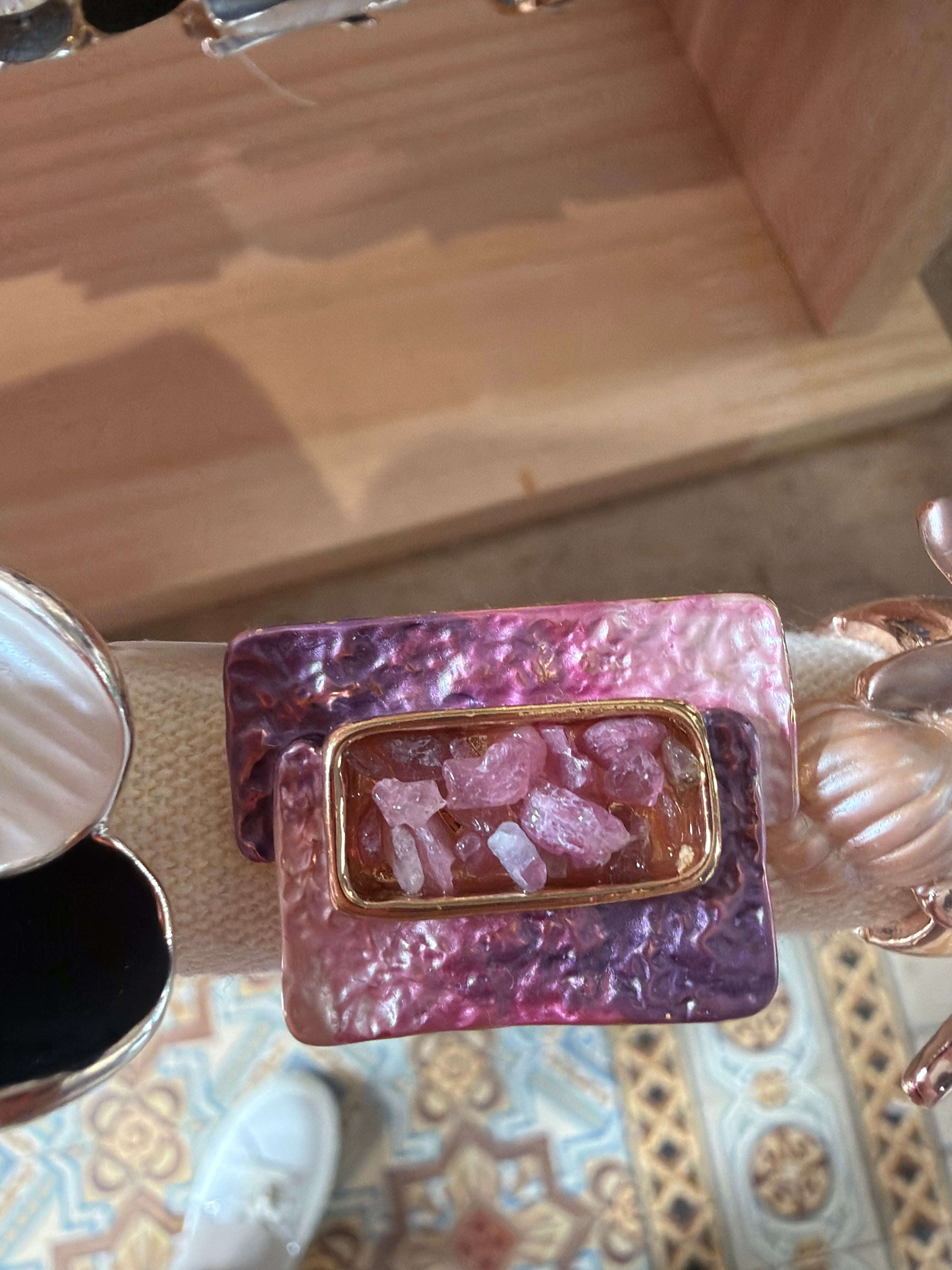 Bague pierre rose 