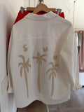 Veste blanche brodée palmier