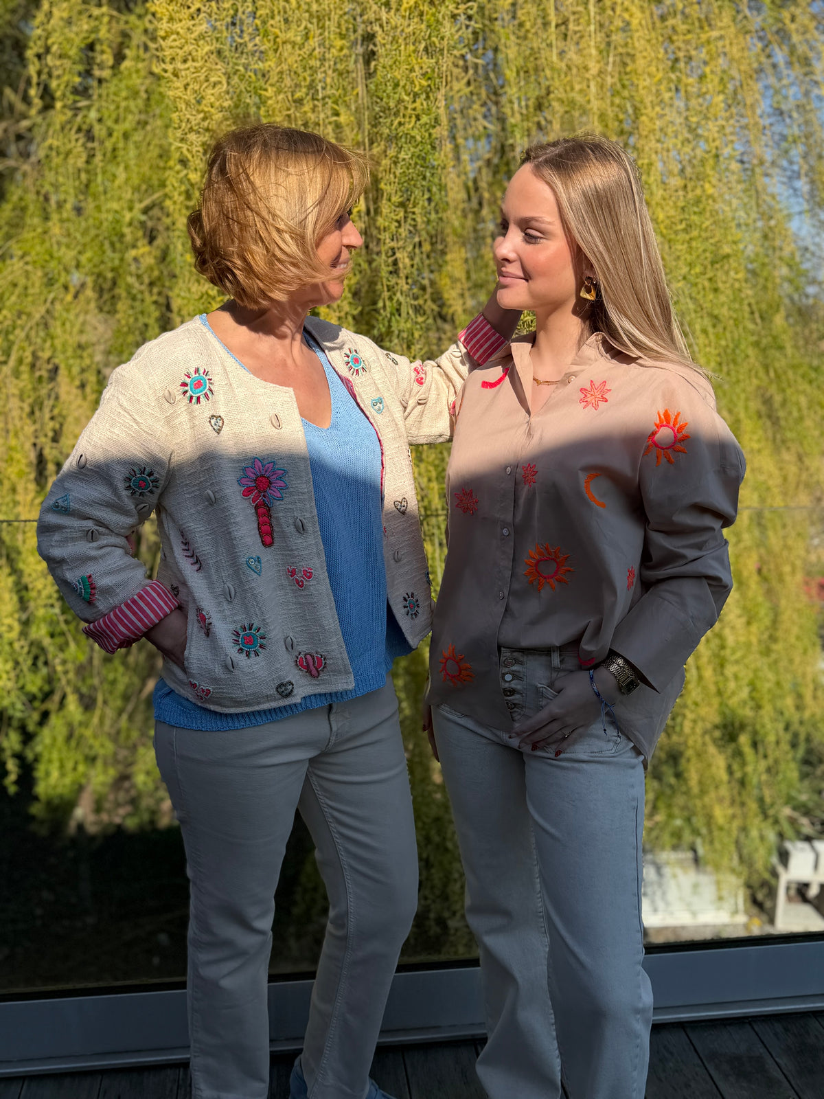 Veste brodée coquillage