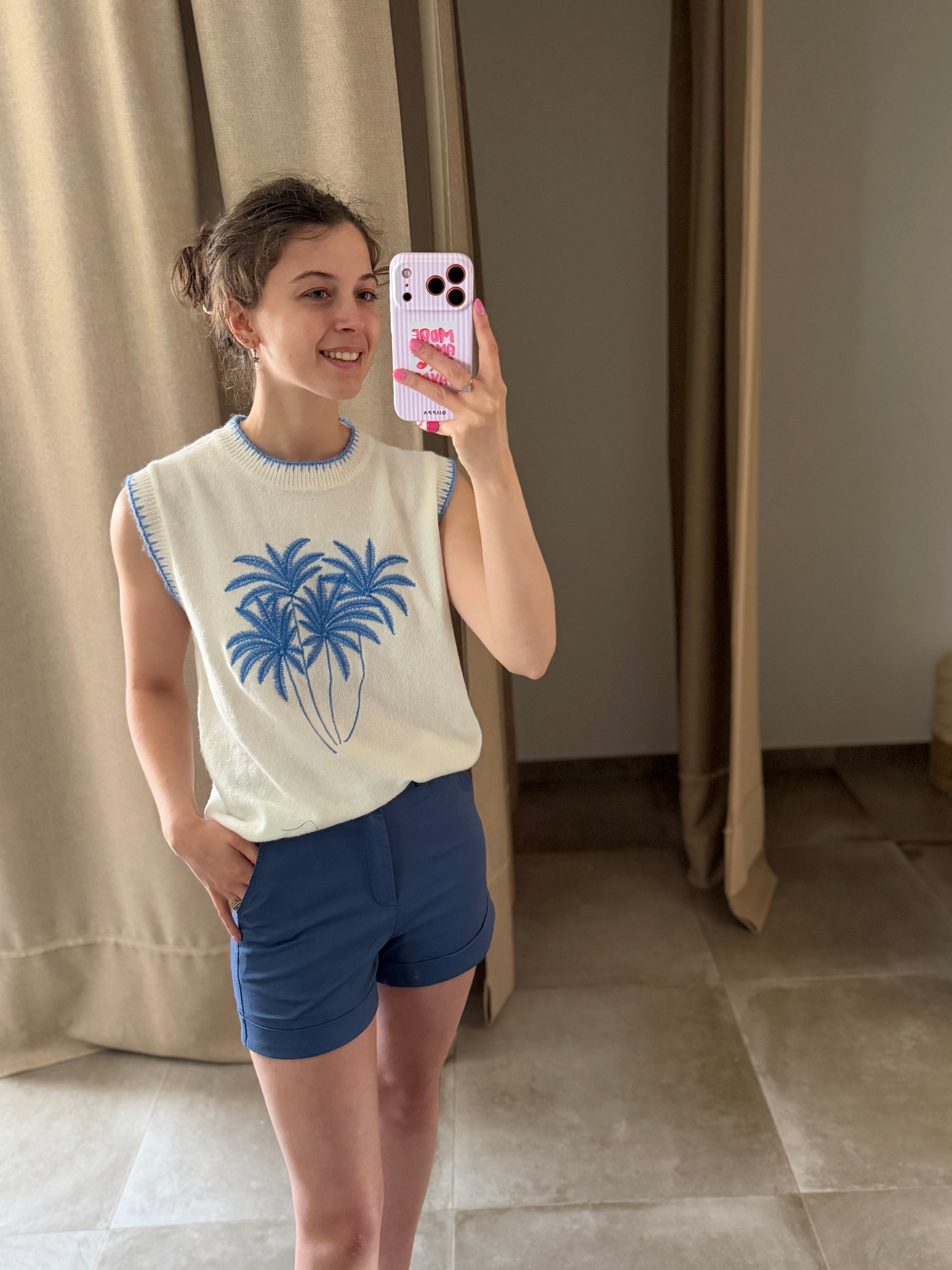 Short chino bleu 