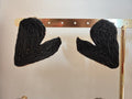 Boucles d’oreilles raffia cœur noir