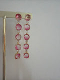 Boucles d’oreilles strass rose