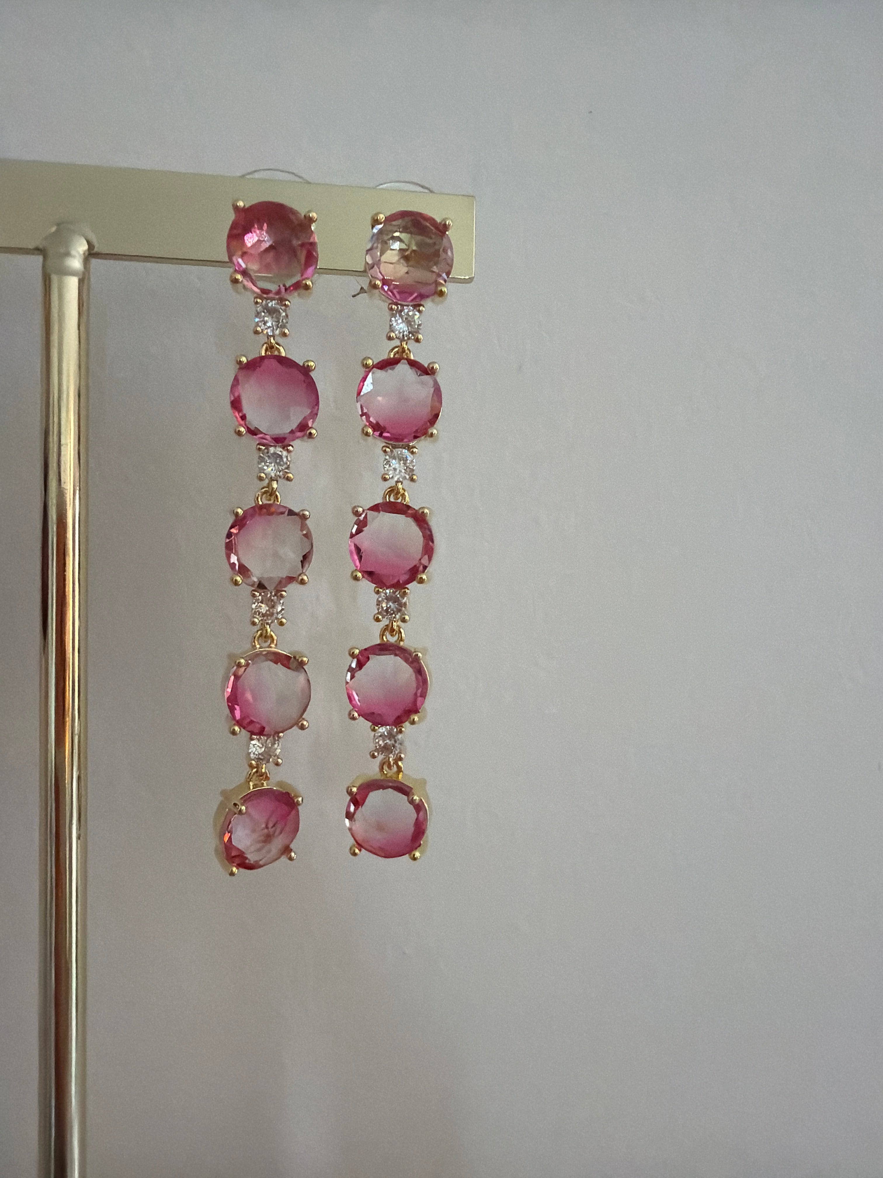Boucles d’oreilles strass rose