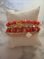 Bracelet 4 rangs en perles 