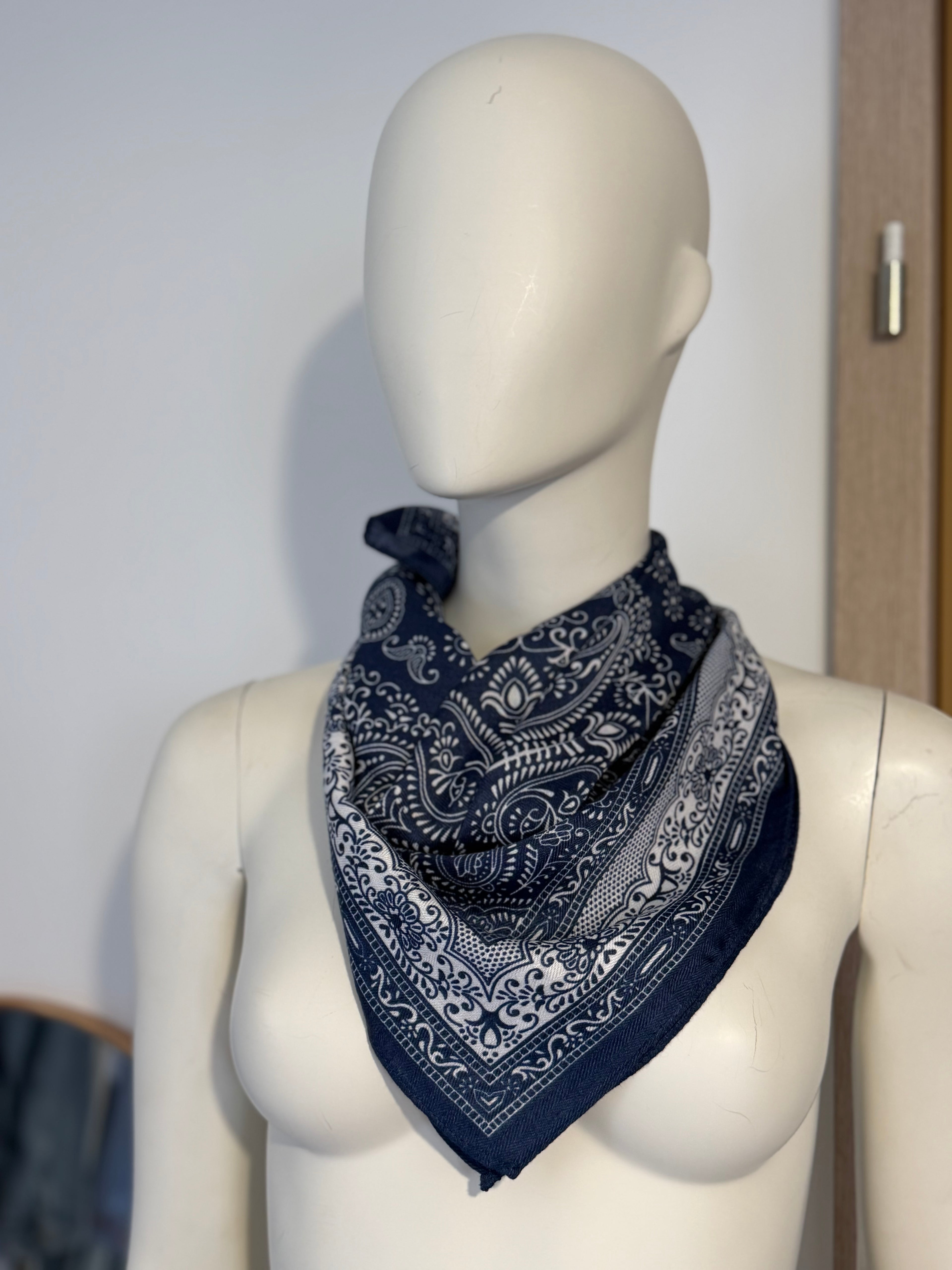 Foulard bandana  – Bleu et blanc