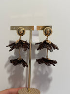 Boucles d’oreilles fleurs  – Chocolat