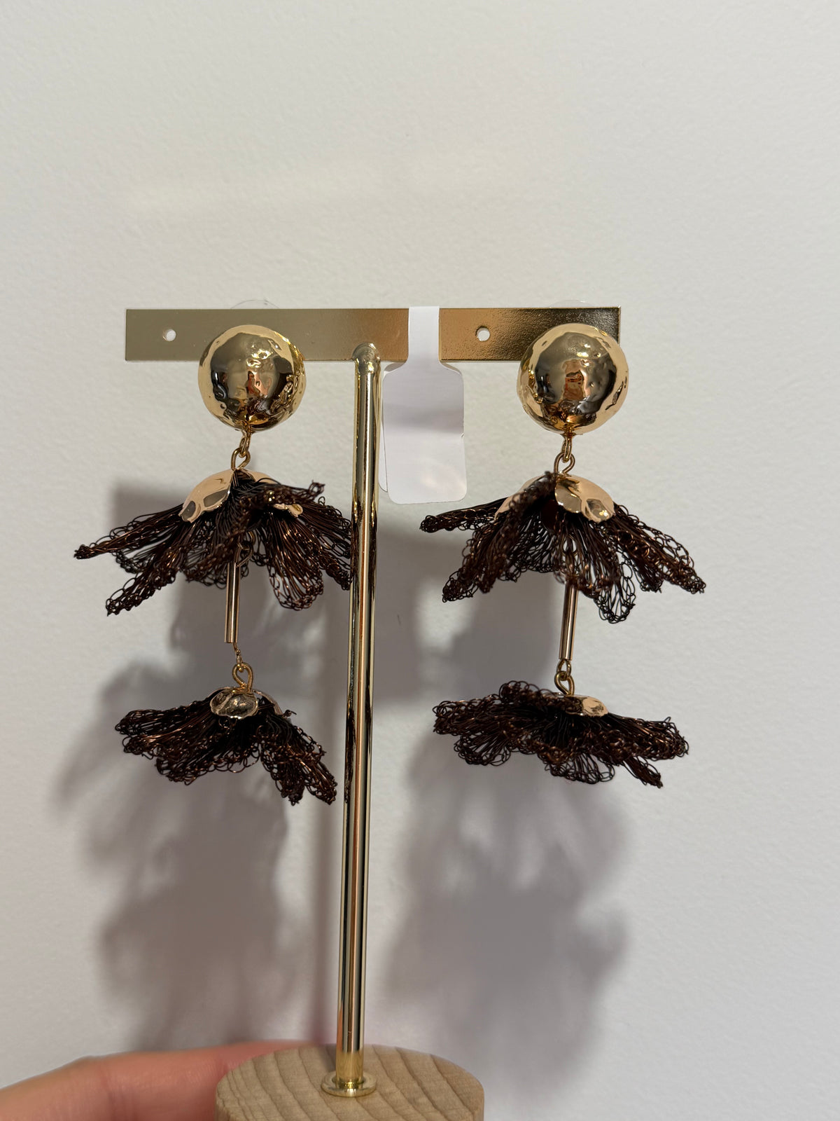 Boucles d’oreilles fleurs  – Chocolat